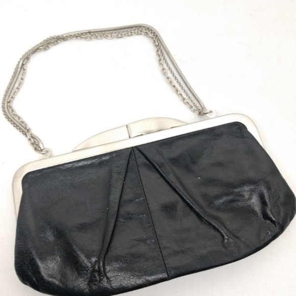 Hobo black clasp chain clutch